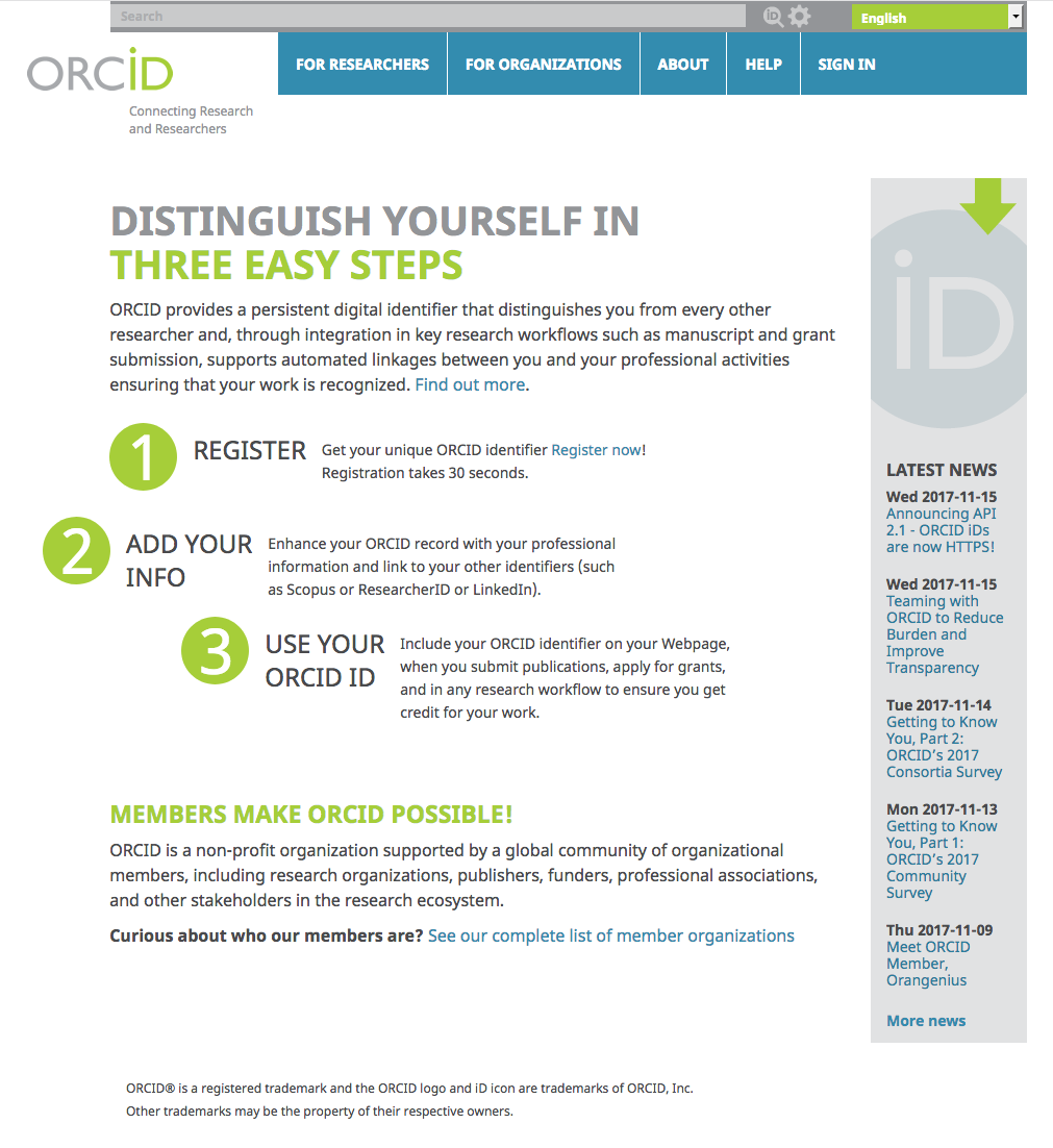 ORCID: Distinguish Yourself in Three Steps